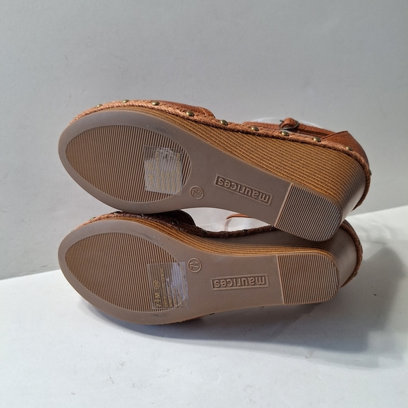 Maurices NEW Preppy Brown Vegan Leather Platform Wedge Heels Size 7.5 - Picture 9 of 15